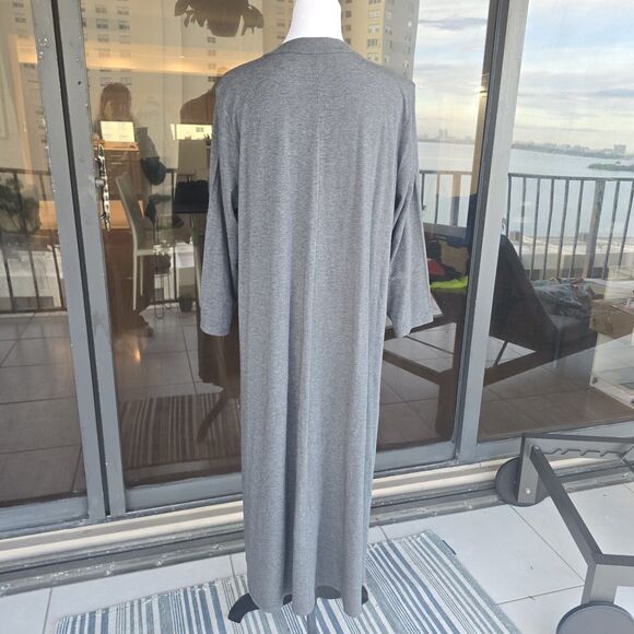 Eileen Fisher Tencil Jersey Dress Sz XLarge 3/4 Sleeve Grey Langenlook Soft - Picture 5 of 10